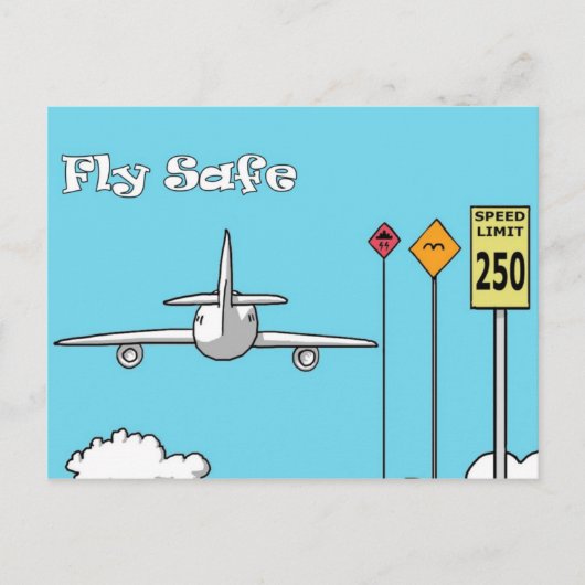 "Fly Safe" Briefkaart (Voorkant)