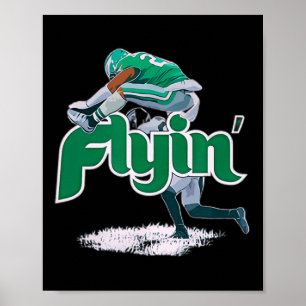 Fly Saquon Fly Eagles Barkley De omgekeerde horde  Poster
