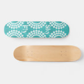 Fly Sky Modern Typografie Blue Mandala Skateboard (Horizontaal)