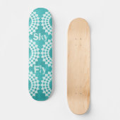 Fly Sky Modern Typografie Blue Mandala Skateboard (Voorkant)