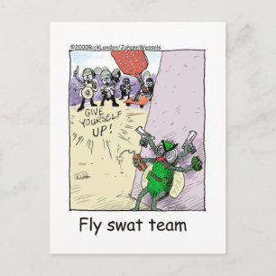 Fly Swat Team Funny Police Gifts & Collectibles Briefkaart