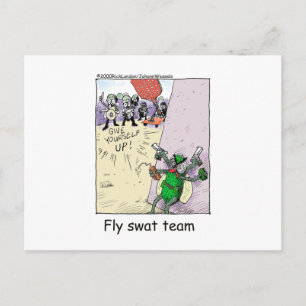 Fly Swat Team Funny Police Gifts & Collectibles Briefkaart