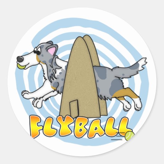 Flyball Sheltie Ronde Sticker (Voorkant)