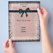 Flyer Antiek Oud Papier Roze Zwarte Bogen Sjabloon (Hand)