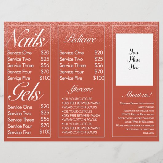 Flyer brochure moderne nagelservicesessie (Voorkant)