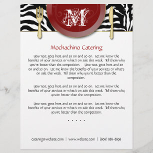 Flyer Catering Cutlery Zebra Red