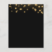 Flyer de Fête des mariées moderne Noir et Or Budge (Dos)