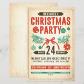 Flyer de fête rétro de Noël (Devant / Derrière)