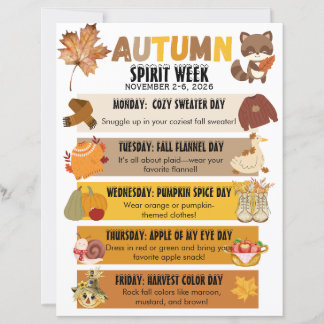 Flyer de la Semaine de l'Esprit Scolaire d'Automne