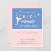 Flyer de l'heure heureuse de bar (Devant / Derrière)