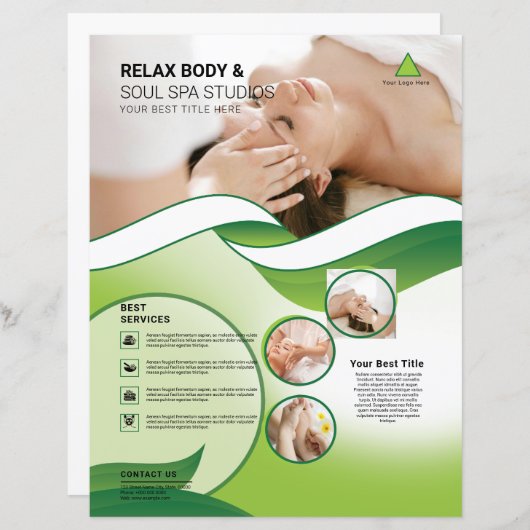 Flyer de salon de soins de spa et de beauté (Devant / Derrière)