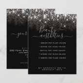 Flyer élégant argent pailleur platine lumineux (Devant / Derrière)