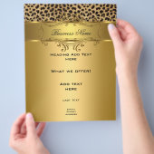 Flyer Elegante Klasse Goud Zwarte Luipaard dier (Hand)