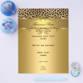 Flyer Elegante Klasse Goud Zwarte Luipaard dier (Enkel)