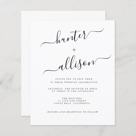 Flyer Faire-part de mariage budgétaire (Devant / Derrière)