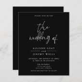 Flyer Faire-part de mariage noir (Devant / Derrière)