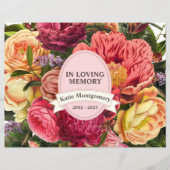 Flyer Mémorial Floral Aquarelle Clair (Devant)
