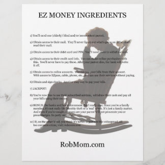 Flyer met ingrediënten voor EZ-geld