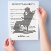 Flyer met ingrediënten voor EZ-geld (Hand)