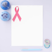 Flyer met lint voor borstkankerbesef (Enkel)