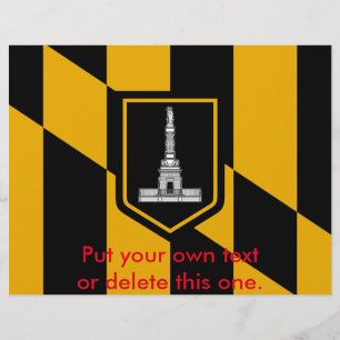 Flyer met vlag van Baltimore, Maryland, VS