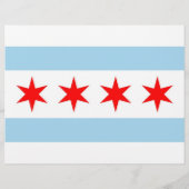 Flyer met vlag van Chicago, VS (Achterkant)