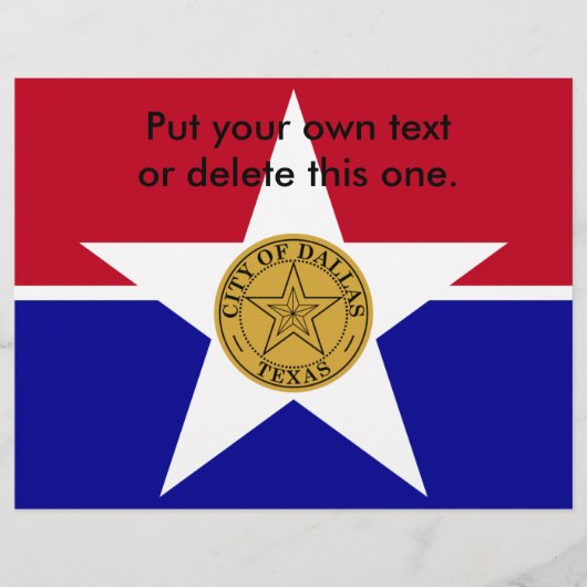 Flyer met vlag van Dallas, Verenigde Staten (Voorkant)