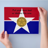 Flyer met vlag van Dallas, Verenigde Staten (Hand)