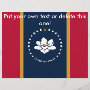 Flyer met vlag van de staat Mississippi, VS