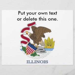 Flyer met vlag van Illinois, VS.