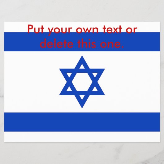 Flyer met vlag van Israël (Voorkant)