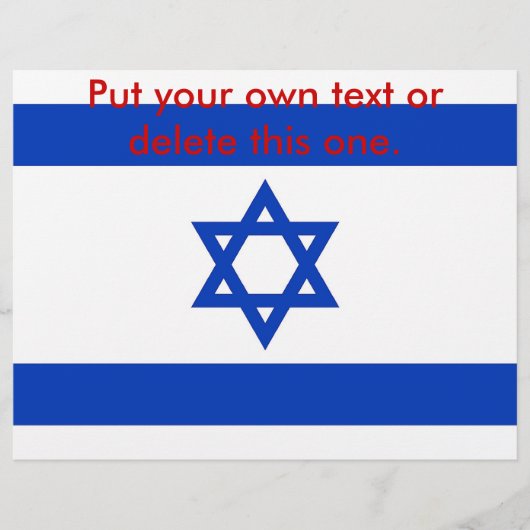 Flyer met vlag van Israël (Voorkant)