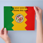 Flyer met vlag van Los Angeles, Californië, VS (Hand)