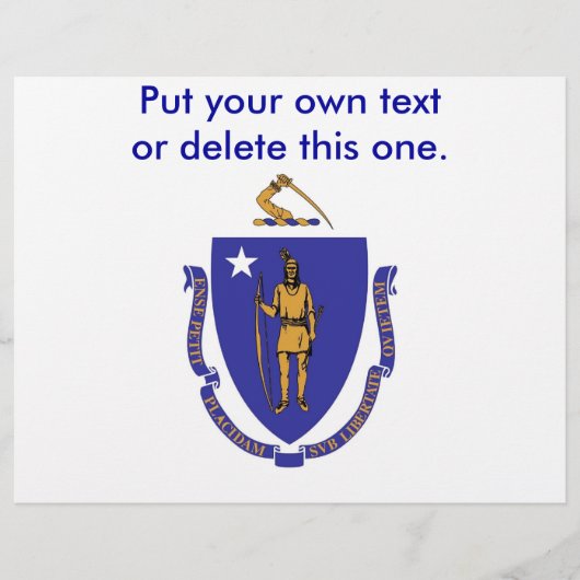 Flyer met vlag van Massachuttes, VS (Voorkant)