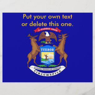 Flyer met vlag van Michigan, VS