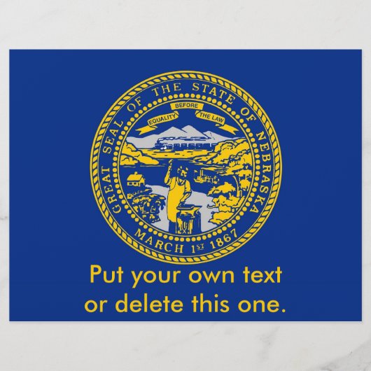 Flyer met vlag van Nebraska, VS (Voorkant)