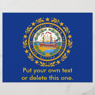 Flyer met Vlag van New Hampshire, V.S.