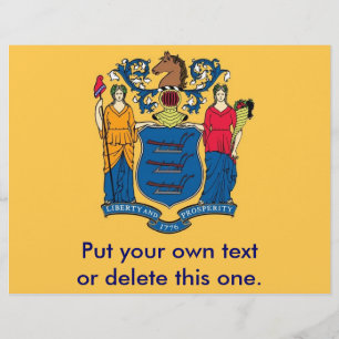 Flyer met vlag van New Jersey, VS.
