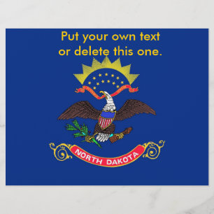 Flyer met vlag van North Dakota, VS.