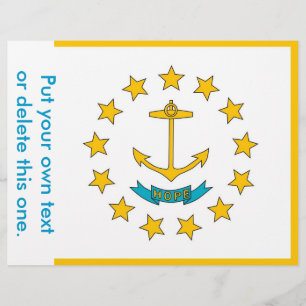 Flyer met vlag van Rhode Island, VS