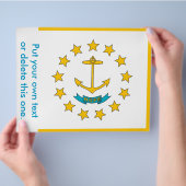 Flyer met vlag van Rhode Island, VS (Hand)
