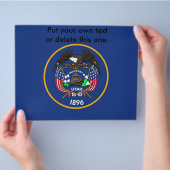 Flyer met vlag van Utah, VS (Hand)