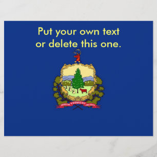 Flyer met vlag van Vermont, Verenigde Staten.