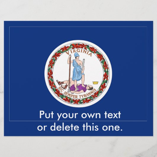 Flyer met vlag van Virginia, VS. (Voorkant)