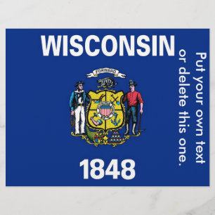 Flyer met vlag van Wisconsin, VS