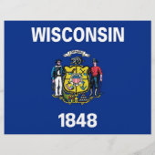 Flyer met vlag van Wisconsin, VS (Achterkant)