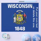 Flyer met vlag van Wisconsin, VS (Enkel)