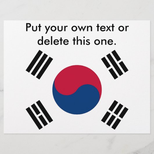 Flyer met vlag van Zuid-Korea (Voorkant)