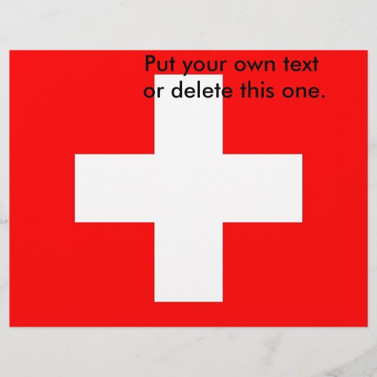 Flyer met vlag van Zwitserland (Voorkant)