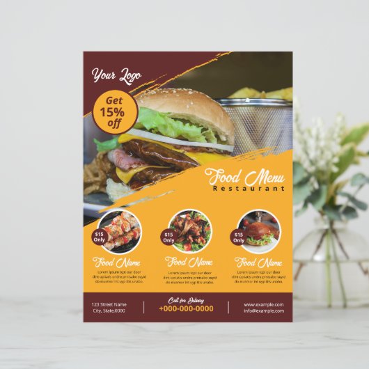 Flyer restaurant | Menu Aliments (Debout devant)
